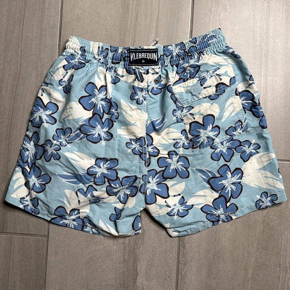 Vilebrequin Blue and Brown Athletic Swim Shorts - Picture 2 of 6